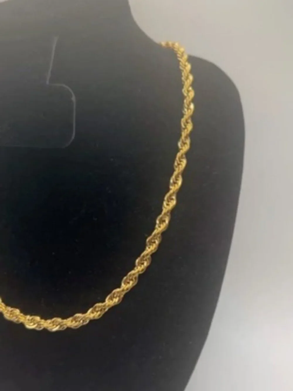Mens Gold Rope Chain 5mm 22 Inch Real Gold Stainless Steel Plated Durable New